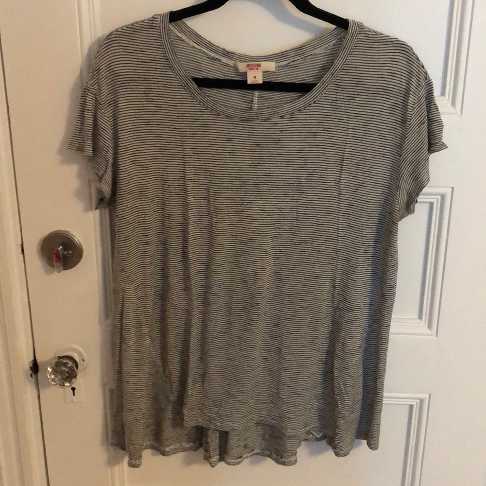 Black and White Striped Swing Shirt